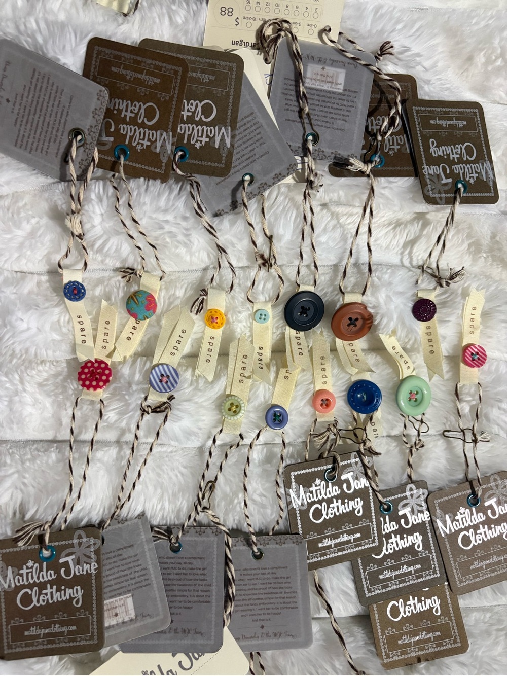15 Matilda Jane Button Tags in Multicolor Assortment